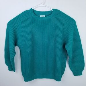 Benetton Italian Wool Sweater Teal Mens Size 46 -